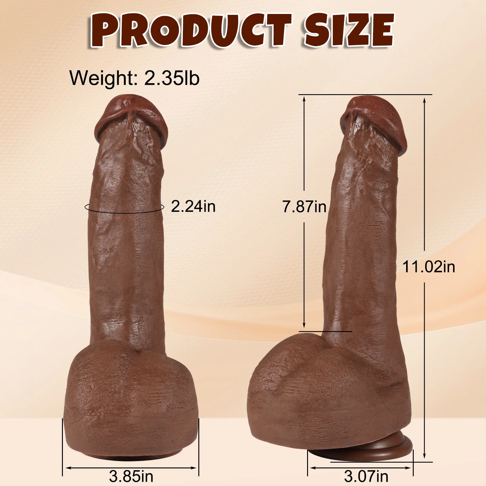 22 Inch Realistic Textured Dildo with Suction Base - Image 10