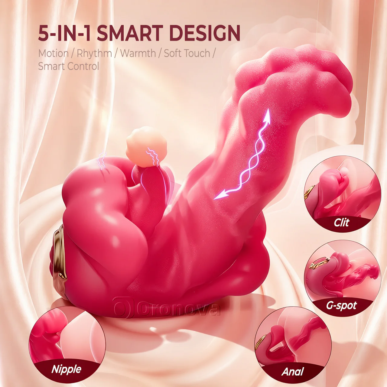 5-in-1 APP Controlled Rotating Tongue Vibrator with Heating & G-Spot Stimulation - Image 6