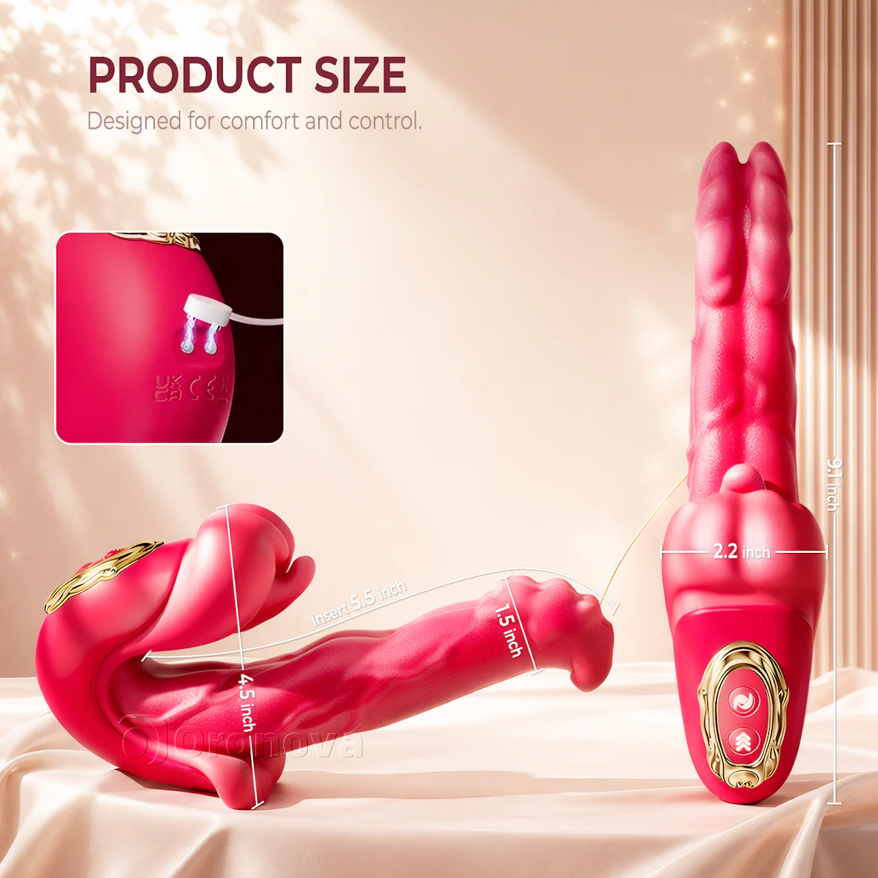 5-in-1 APP Controlled Rotating Tongue Vibrator with Heating & G-Spot Stimulation - Image 8