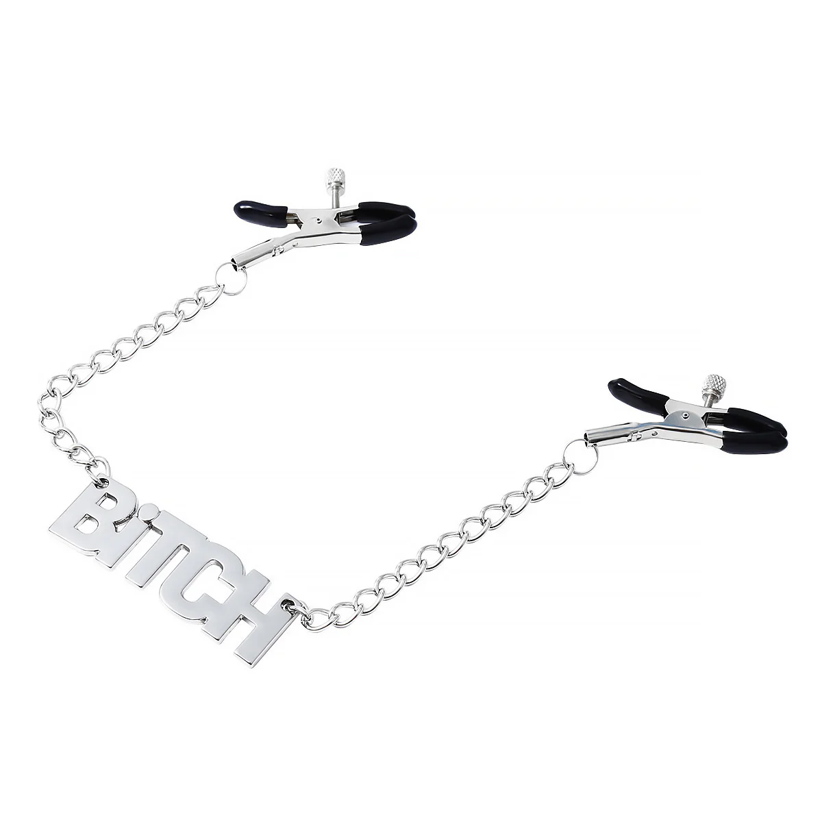 “Bitch” Nipple Clamps with Adjustable Silver Chain