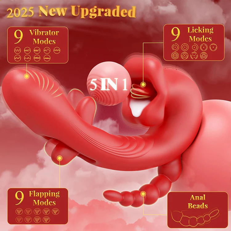 Multi-Zone 5-in-1 Vibrator with App Control – Lick, Flap, Suck & Vibe - Image 4