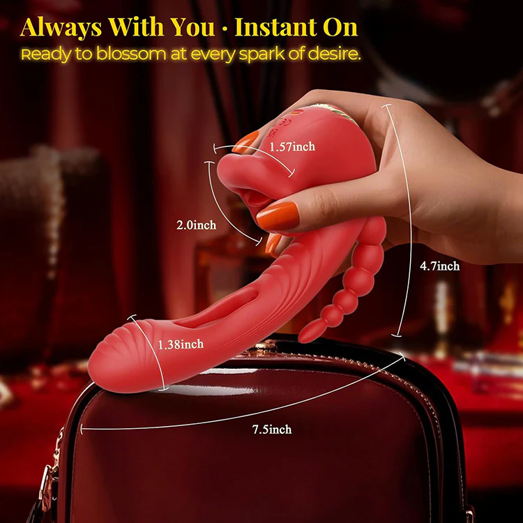 Multi-Zone 5-in-1 Vibrator with App Control – Lick, Flap, Suck & Vibe - Image 7