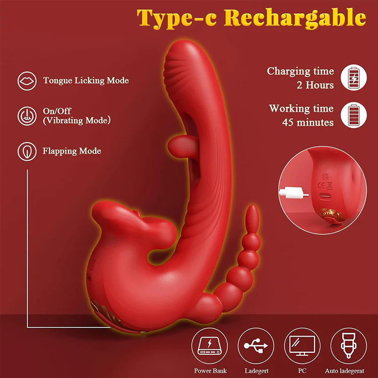 Multi-Zone 5-in-1 Vibrator with App Control – Lick, Flap, Suck & Vibe - Image 8