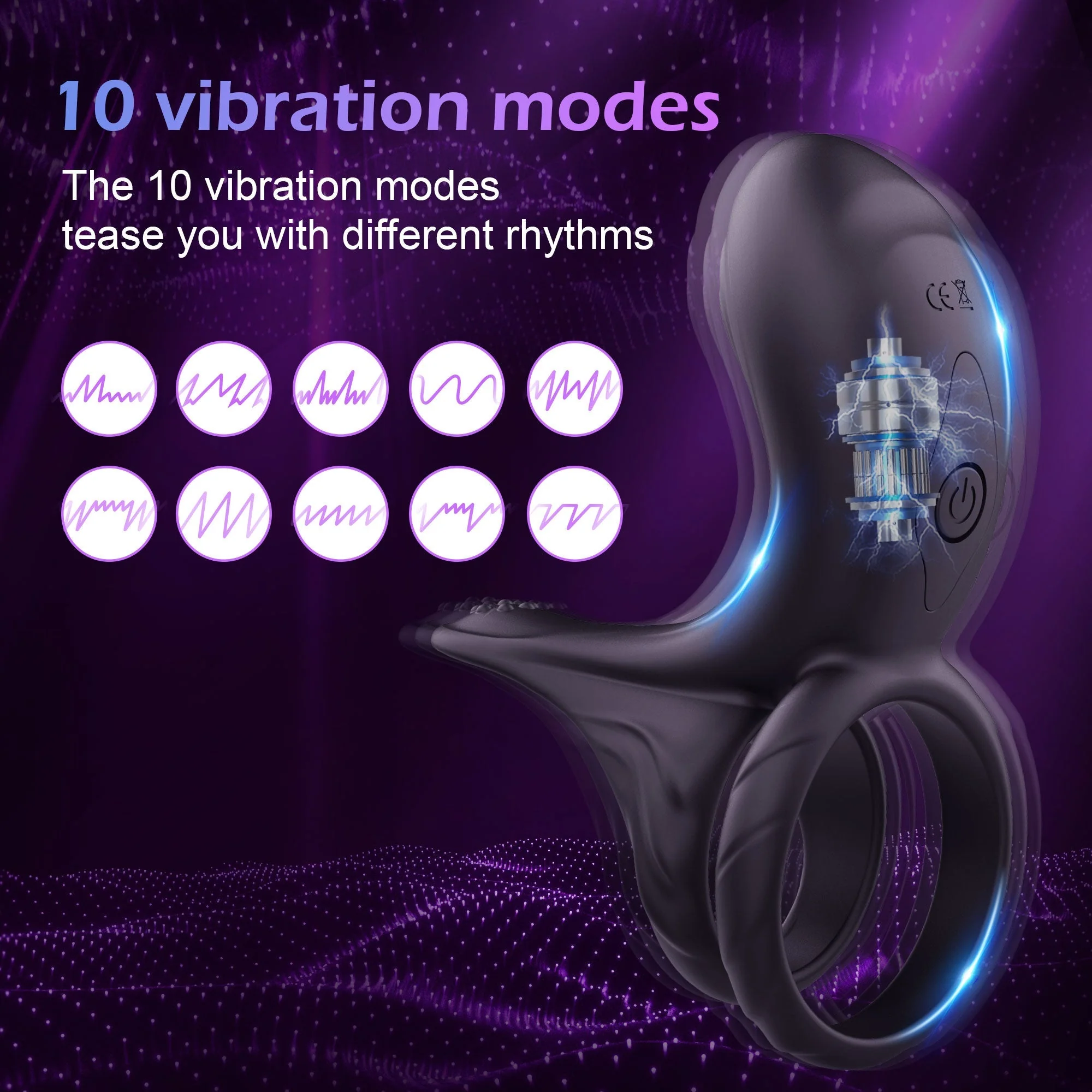Penis Cock Ring - Vibrating & Waterproof - Image 2