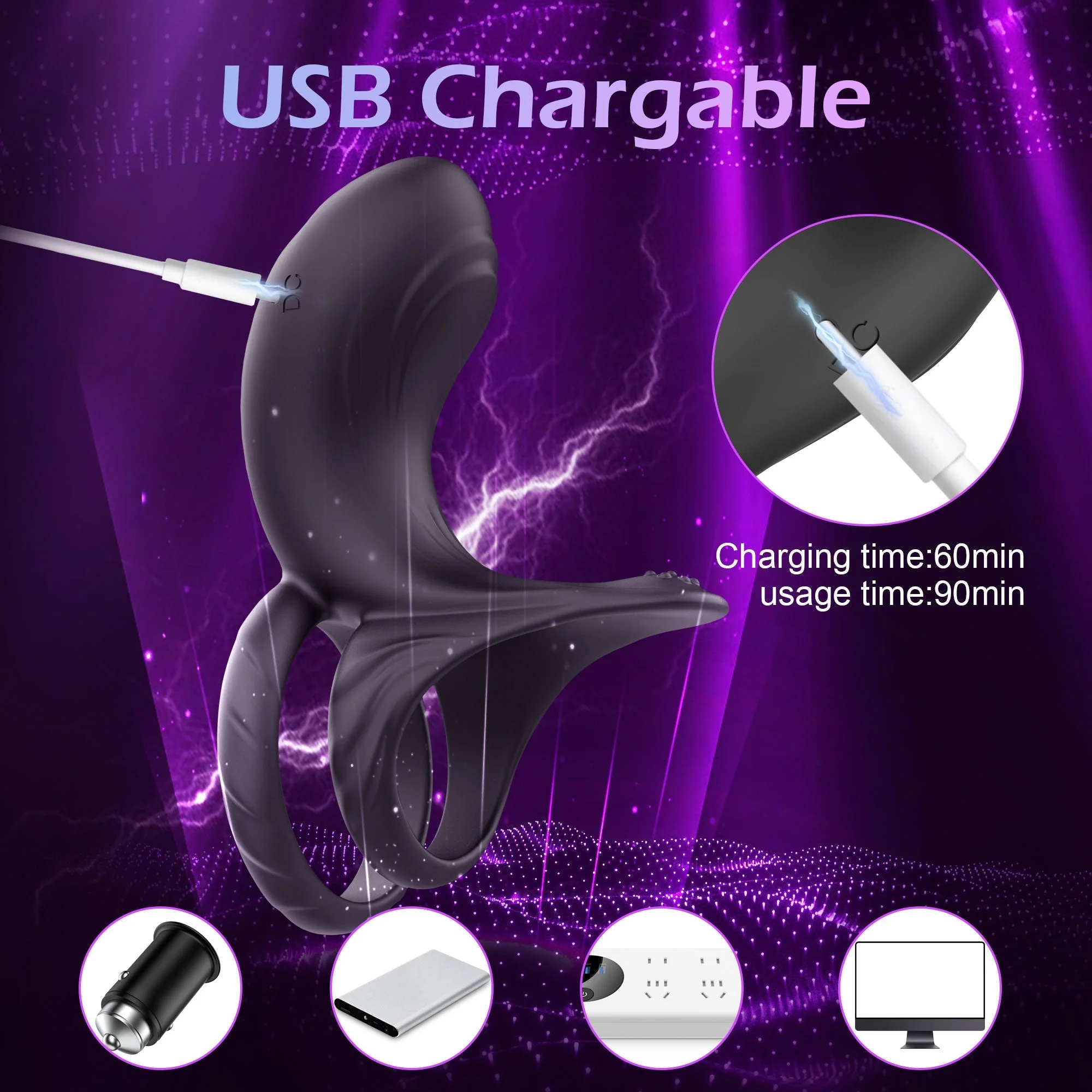 Penis Cock Ring - Vibrating & Waterproof - Image 5