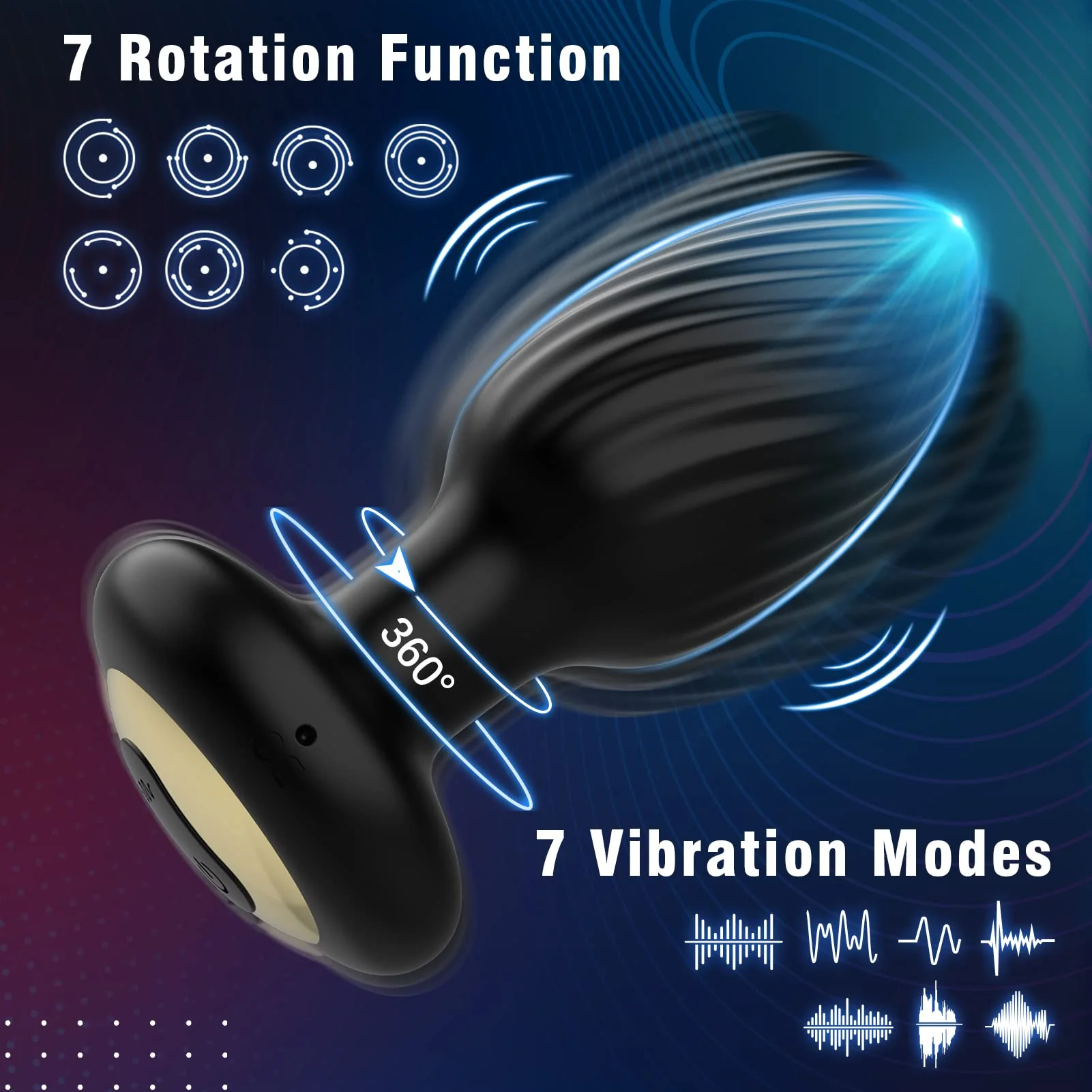 Rotating Anal Plug - Vibrating & USB Charging - Image 3
